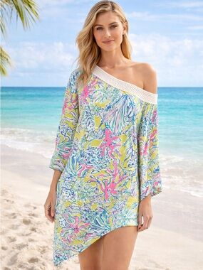 Lilly Pulitzer Women’s Shealyn Swim Cover-up Dress Lemon Drop Size XL Style25163